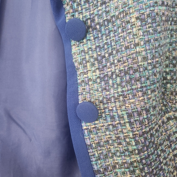 Henry Lee Blue Tweed Women's blazer Vintage - Picture 6 of 7